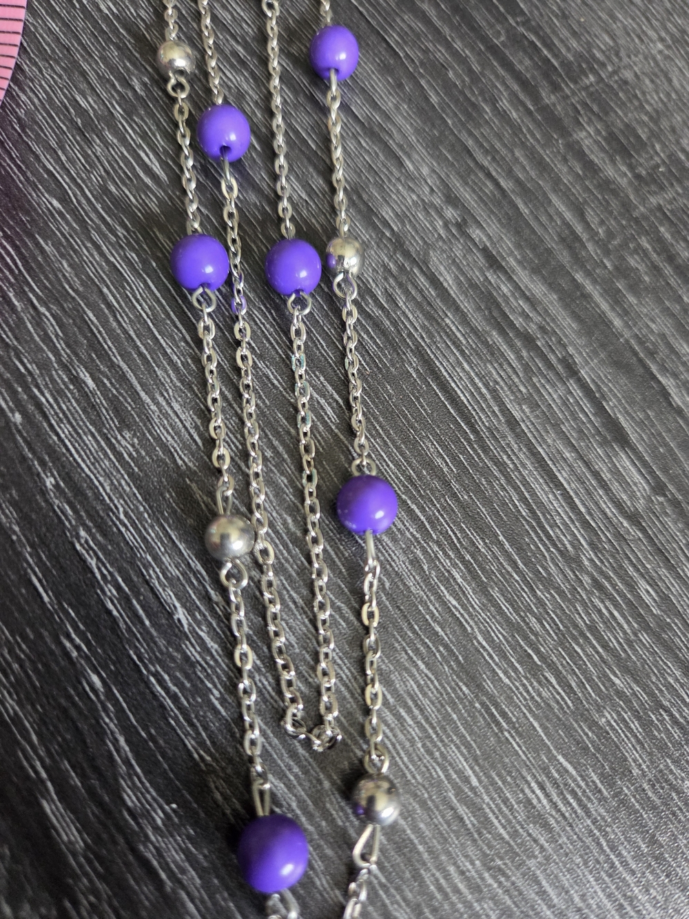 paparazzi Purple and Silver Beaded Layered Necklace